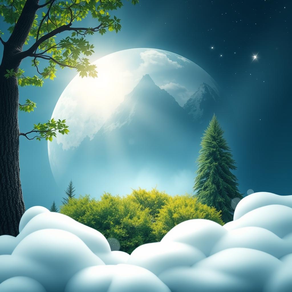 mountain -with moon shadows